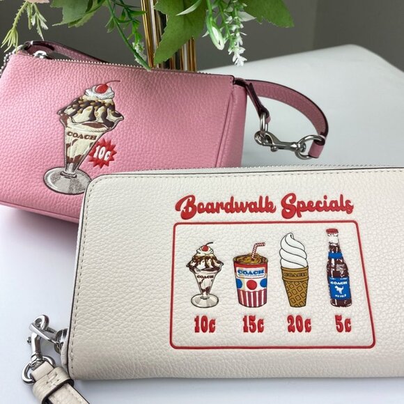 Coach CU382 Desserts Graphics Wallet + Coach CU251 Nolita 19 Sundae Pattern - Picture 1 of 10